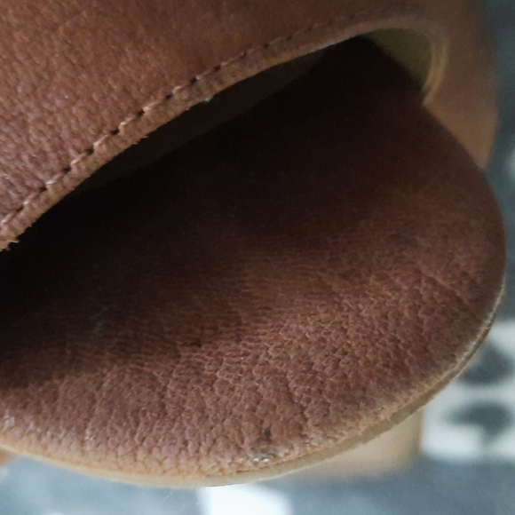 Adam Tucker McKenna Chunky Heel Leather Open  Toe Shoe Bootie Size 8.5 - Picture 14 of 14